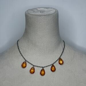 Orange teardrop necklace y2k